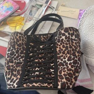 Kookai Animal Print Tote with Black Details